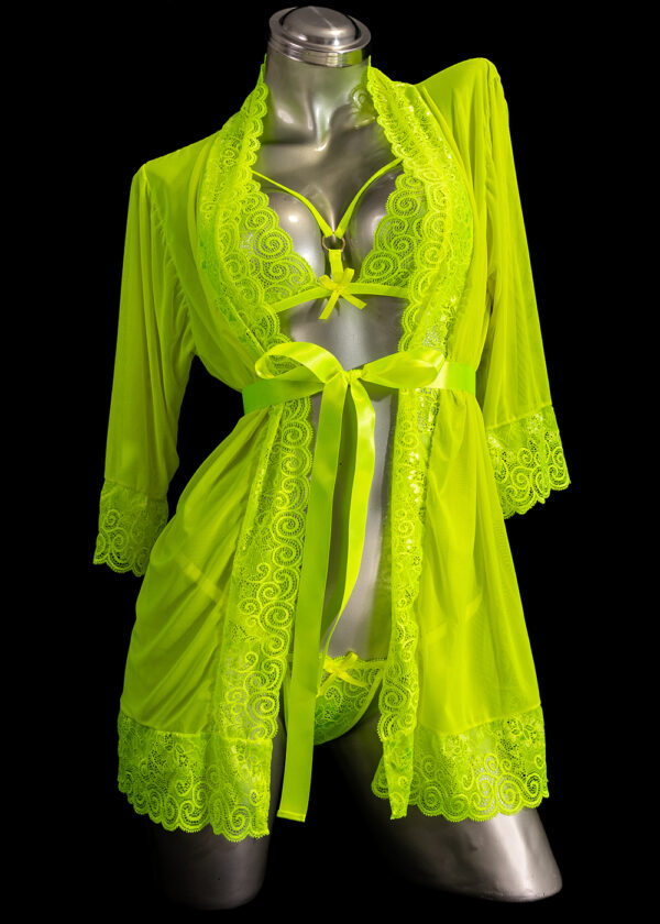 Conjunto y bata verde