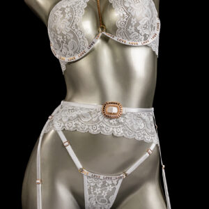 conjunto liguero blanco
