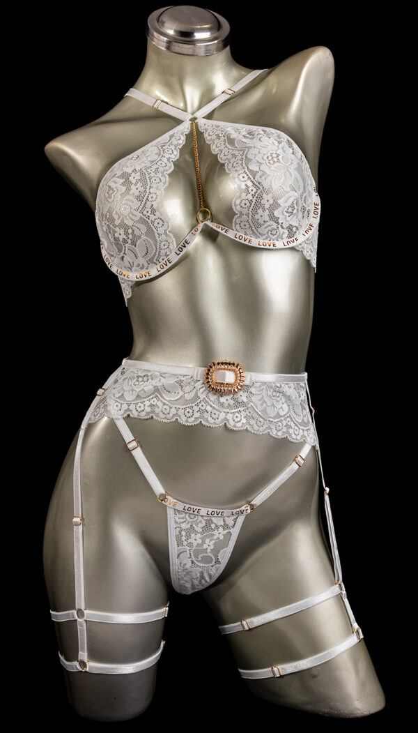 conjunto liguero blanco