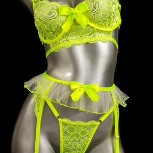 Falda liguero verde neón