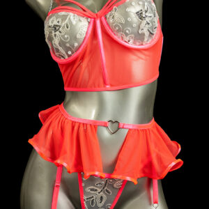 Conjunto Liguero fucsia neón