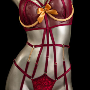 Triquini vinotinto-dorado