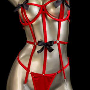 Triquini rojo cuerina